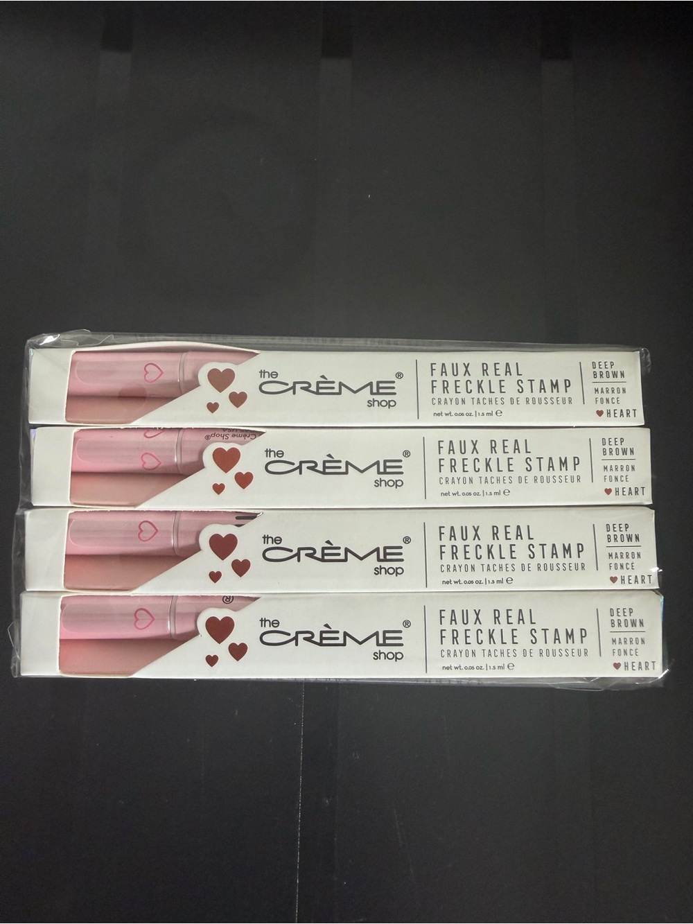 Sealed The Creme Shop Lot of 4 - Faux Real Freckle Stamp – Deep Brown (Heart)